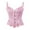 Pink, variant on Hpapadks Fajas Colombianas Shapewear for Women Spaghetti Straps Vintage Embroidery Patterns Bustier Bodysuit Lace Up Push Up Overbust Retro Corset Belt Halloween Black