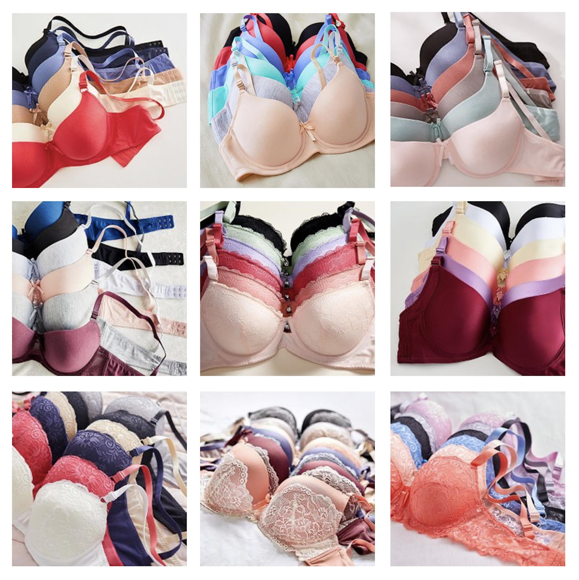 247 Frenzy Women's PACK OF 6 Assorted Color Mystery Everyday Sofra Mamia Bra Bundle BR6MYST (36B)