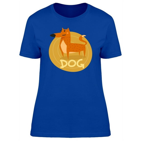 Cartoon Dog In A Circle T-Shirt Women -Image by Shutterstock, Female XX-Large