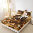 thumbnail image 4 of Feelyou 3D Brown Dachshund Bed Sheets, Rustic Groovy Floral King Sheets, Kawaii Dog Animal Sheet Set, Super Cozy Room Decor, 4 Pieces, 4 of 7