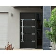 thumbnail image 5 of Front Exterior Prehung Steel Door / Deux 1105 Black Enamel / Side Exterior Window Sidelite / Stainless Inserts Entry Metal Modern Painted W36+16" x H80" Right hand Inswing, 5 of 6