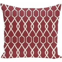 Simply Daisy 16" x 16" Charleston Geometric Print Pillow, Red