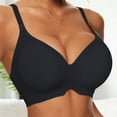thumbnail image 2 of Nilvkv Tshirt Bras for Women, Seamless Bras for Women, Seamless Solid Foam Soft Support Comfort Breathable Fixed Cup Everyday T Shirt Bra Black 38BC, 2 of 6