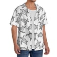 thumbnail image 4 of Cauagu Hand Drawn Turtle Men's Short Sleeve Button Down Hawaiian Shirt for Men Bowling Shirts Casual Summer Beach Shirt,3X-Large, 4 of 6