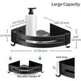 thumbnail image 4 of fastboy 2 pcs Triangle Shower Shelf Aluminum Alloy Corner Basket Shelf Punch Free Kitchen Bathroom Single Layers Shower Basket, 4 of 7