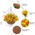 thumbnail image 2 of Artificial Hanging Flowers with Basket, Faux Silk Flowers in Coconut Lining Basket, Fake Hanging Plants for Outdoors Indoors Garden Patio Yard Porch Lawn, Orange,10Inches, 2 of 7