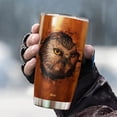 thumbnail image 3 of Personalized Owl Lover Cup 20oz 30oz Stainless Steel Tumbler Owls Lovers Printed Wood Style Custom Gift For Women Girl Friend Animal Lovers Birthday Christmas Travel Mug, 3 of 6