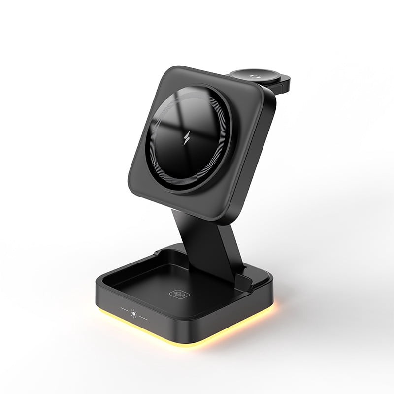 3 in 1 Magnetic Charging Station - 2025 Wireless Charger Compatible for iPhone 16/15/14/13/12 Plus Pro Max, Foldable Portable Charger Dock for iWatch & AirPods