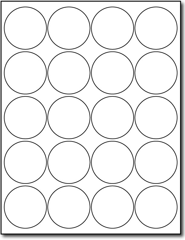 White Glossy 2 Round Labels 20 Per Page 10 Sheets 200 Labels Walmart Walmart