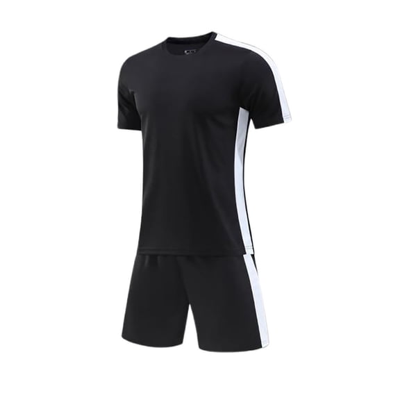 UFOUND Men Sportswear Set Short Sleeve T-Shirt With Shorts Outfits Athletic Summer Tracksuit For Fitness Football Sports Training Activities Basketball Competition Clothes