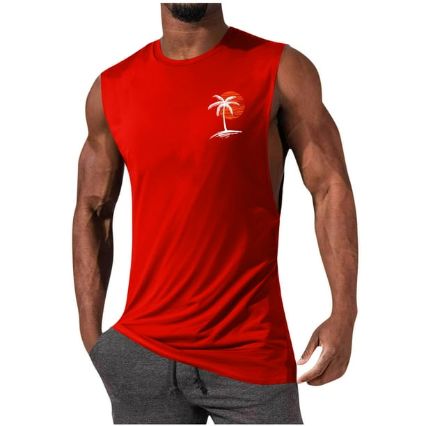 Camiseta sin mangas de cuello redondo para hombre, jersey deportivo de alta elasticidad, cuello redondo, sin mangas, ropa deportiva para hombre musculoso, camiseta sin mangas de algodón para hombre