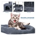 thumbnail image 3 of Torre para Gatos Bluelander Gris Oscuro 1.5 M Hamaca Rascador Múltiples Niveles, 3 of 6