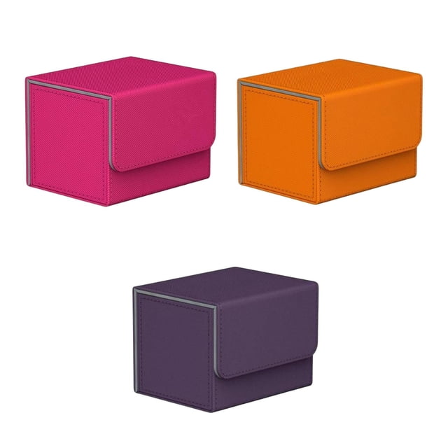 3 piezas de almacenamiento de caja de cubierta de comercial para Púrpura Sunnimix Estuche de baraja de cartas coleccionables