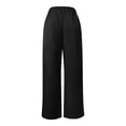 thumbnail image 3 of RUTAYY Women's Pants Wide Leg Mid Rise Solid Color Loose Fit Casual Everyday Wear with Pocket Chic Holiday Trousers, 3 of 6