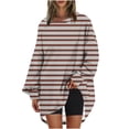 thumbnail image 2 of RXIRUCGD Chandail en Molleton Oversize pour Femmes, Col Rond, Manches Longues, Imprimé, Marron, Taille : TG, 2 of 5