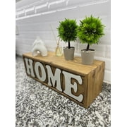 Rustic Wooden HOME Decorative Block Letter Set – Home Decor, Tabletop & Shelf Accessory