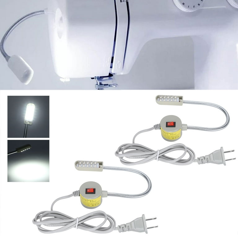 2pcs LED Sewing Machine Light Flexible Work Sewing Light with Base  110-220VUS Plug (Flat Plug) 