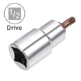 thumbnail image 3 of Uxcell 2.17'' Longitud 1/2 Pulgada Drive Torx Bit Sockets S2 Acero Tono Plateado 1pcs T27 x 1/2", 3 of 4