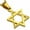 Yellow, variant on Stainless Steel Classic Jewish Star of David Pendant Necklace, 20"