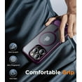thumbnail image 6 of Magnetic Compatible with iPhone 16 Pro Case, [Built-in Invisible Kickstand][Compatible with MagSafe] [Military Grade Shockproof] Slim Translucent Matte Phone Case for iPhone 16 Pro 6.3" Purple, 6 of 7