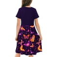 thumbnail image 5 of GaThRRgYP Print Dresses Sleeve Kids Baby Clothes Toddler Dress,Toddler Kids Girls Cute Splicing Print Short Sleeve Stretchy Dress A Line Dress Multicolor 7 Years, 5 of 7