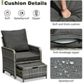 thumbnail image 6 of Yalissey 5 Pieces Wicker Patio Furniture Set , Patio Bistro Set with Ottoman and Table for Garden, Poolside, Backyard (Grey), 6 of 6