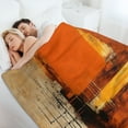 thumbnail image 6 of Throw Blankets Abstract Rustic Orange And Brown Print Lightweight Super Soft Cozy Luxury Bed Blanket Microfiber Burnt Orange Abstract Blanket 50"x60" for Couch Bed Decor, 6 of 6
