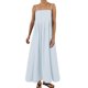 thumbnail image 1 of Vestido largo sin mangas de verano con tirantes finos y ribetes en contraste para mujer, 1 of 6