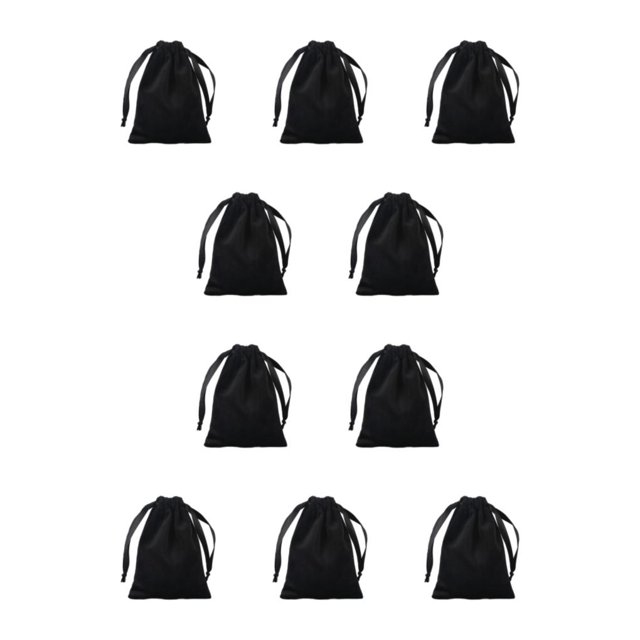 Toystoory Bolsas de joyería súper suaves, bolsas con cordón reutilizables, fáciles de usar y que ahorran espacio, color negro negro 10Conjunto