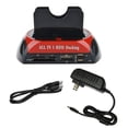 thumbnail image 3 of Matsuzay Estación de acoplamiento HDD USB2.0 Disco duro de plástico Hub Adaptador de lector de tarjeta de disco de escritorio Suministros de reemplazo Juegos de teclado y mouse para computadora, 3 of 8