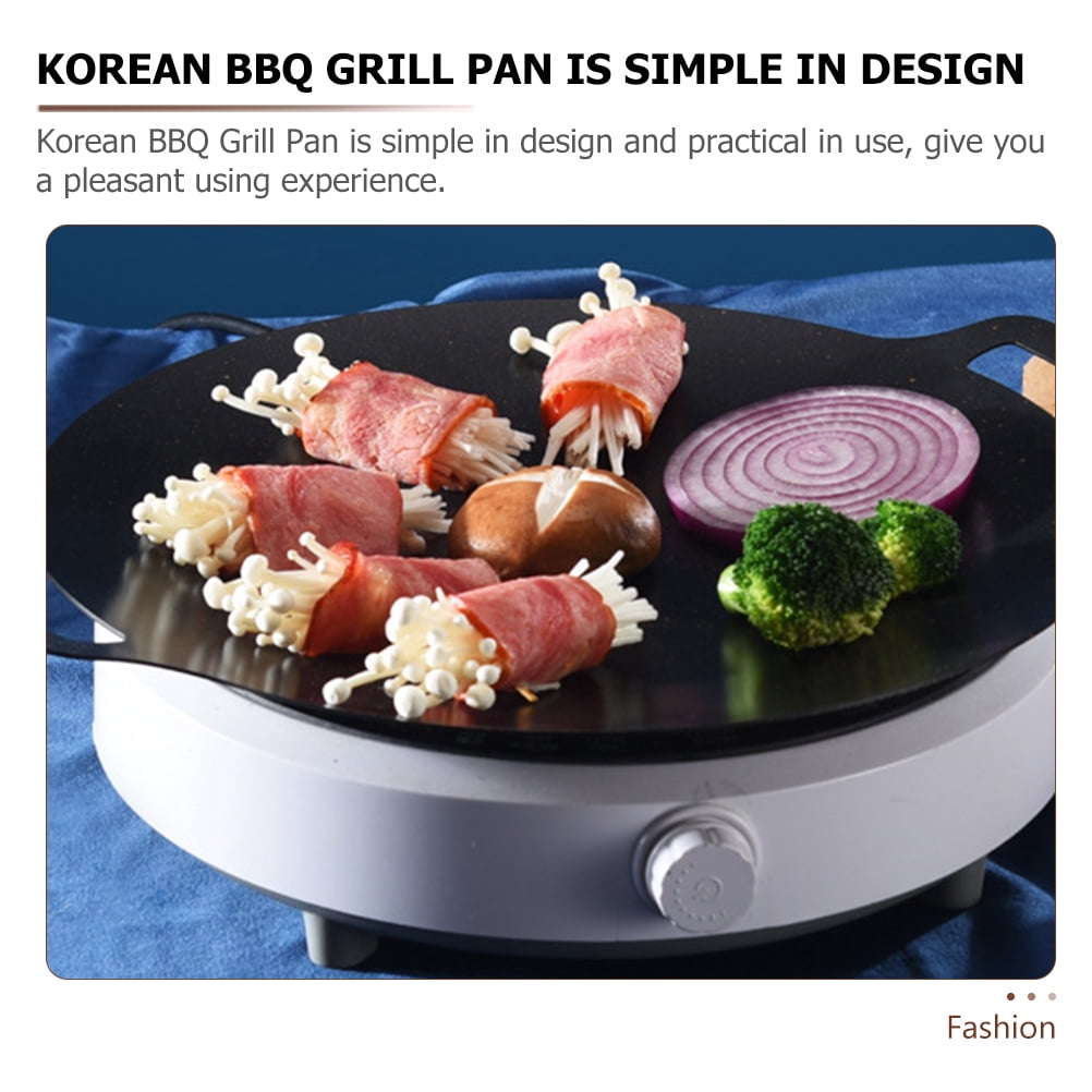 FENGGUIQU Nonstick Korean Pan with Black Stone Coating for Kitchen Cooking and Grilling