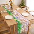 thumbnail image 3 of Easter Bunny Table Runner - 120 Inch Long, Kitchen Dining Table Runner Dresser Scarves, Spring Easter Eggs Floral Pink Plaid Farmhouse Decor for Coffee Tables Wedding Party Banquet, 3 of 8