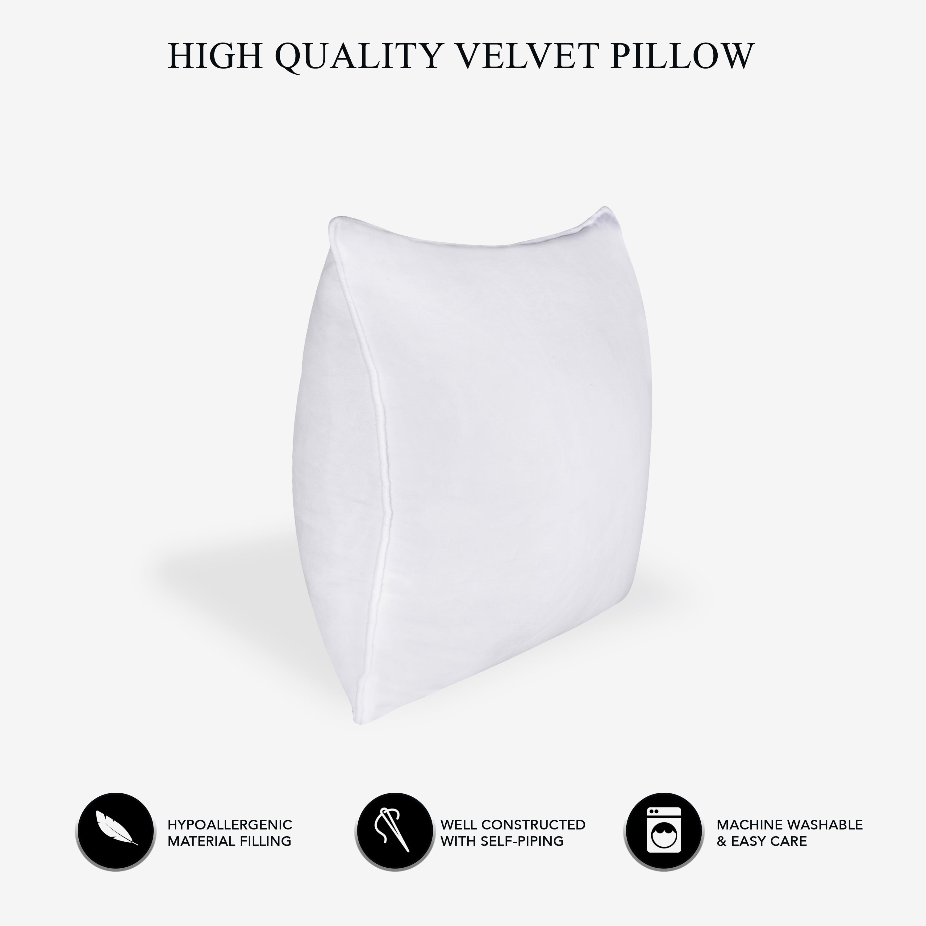 A1HC Hypoallergenic Down Alternative Pillow Inserts, 22x22 in, Square, Pack of 2, White