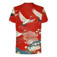 thumbnail image 3 of Chemise à Manches Courtes Imprimée pour Hommes, Col Rond, Mélange Coton Lin Polyester, Haut Décontracté Respirant, Coupe Confortable et Douce, pour l'Extérieur Ou le Quotidien, 3 of 5