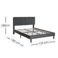 thumbnail image 2 of Ilios Innova | Base de Cama Matrimonial con Cabecera Moderna de Diseño Moderno, Estructura Reforzada Con Tapizado Color Negro, 2 of 9