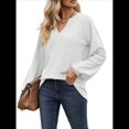 thumbnail image 1 of Camisetas de Larga para Mujer, Blusa con Escote en V Profundo, Elegantes e Informales, Moda 2025, Holgadas y Suaves, para Otoño e Invierno L, 1 of 10
