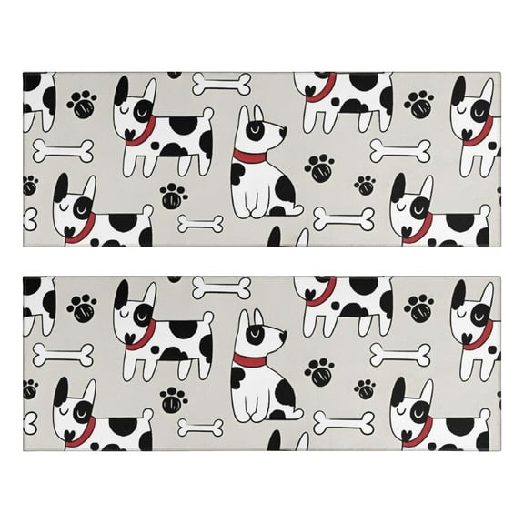 Kitchen Rugs Sets Of 2,Bulldog Dog Anti Fatigue Kitchen Mat Rugs Non Slip Washable,Decorative Kitchen Floor Mats for Kitchen,Sink,Laundry,17"X47"