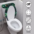 thumbnail image 3 of HELLHERO Heart-Shaped Leopard Print Pattern Elastic Bottom Soft Lid Cover Set for Toilet, Polyester, Dust-Proof Toilet Seat Cover Set, Elastic Edge, Easy to Install, 3 of 8