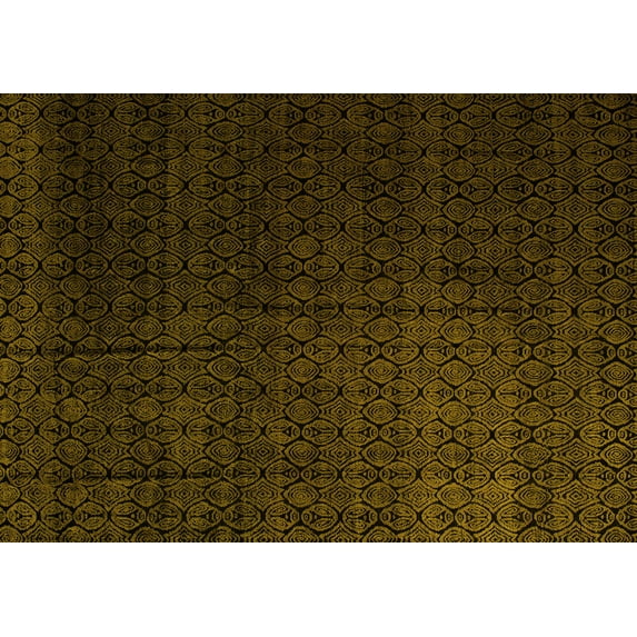 Ahgly Company Machine Washable Indoor Rectangle Abstract Yellow Modern Area Rugs, 5' x 7'