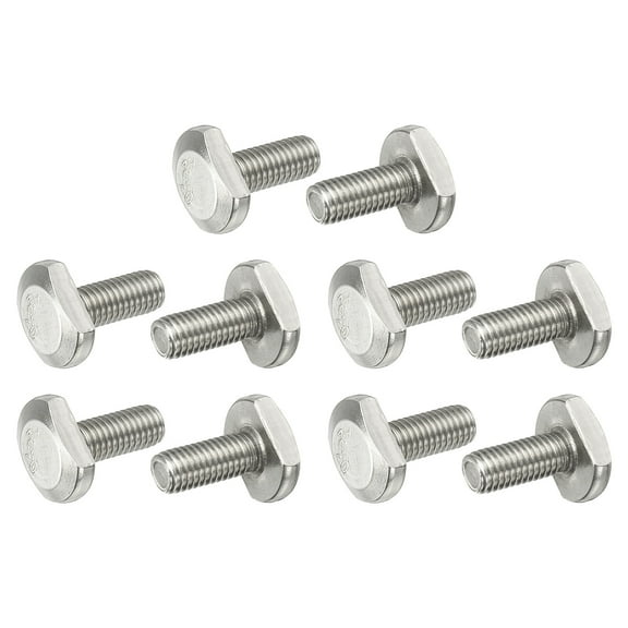 M8x20mm T Slot Bolts 304 Stainless Steel Drop-in Bolt T Shape Stud Sliding Screw, Silver 10 Pcs