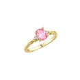 thumbnail image 3 of RYLOS Rings for Women 14K Gold Plated Silver Classic Style Birthstone Ring 7X5MM Oval Gemstone & Diamonds October Pink Ice Jewelry for Women Size 8, 3 of 7