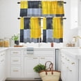Abstract Street Art Kitchen Curtains Valance and Tier Set Grey Yellow — free download