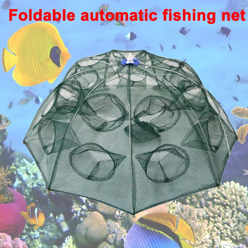 SunSunrise Automatic Foldable Fishing Net Minnow Shrimp Cage Nylon