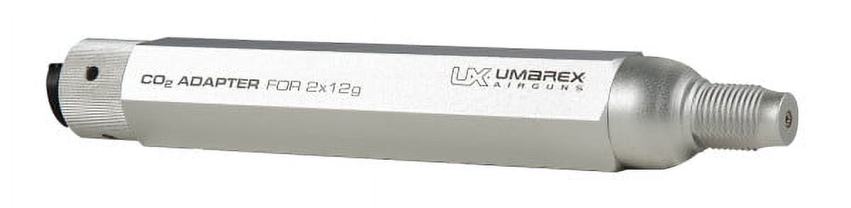 Umarex CO2 ADAPTER for 2-12g CO2 Air Rifles. Adapter accepts two 12 gram CO2 cartridges to replace an 88 gram CO2 Cartridge Uses (2) 12 gram CO2 cartridges