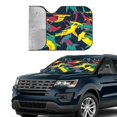 thumbnail image 4 of Fuzoiu Colorful Sharks Print Car Windshield Sun Shade,Block Uv Rays Sunshade,Foldable Front Window Sun Visor Protector for Car,SUV,Truck-Keep Vehicle Cool-Colorful Sharks, 4 of 8