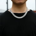 thumbnail image 3 of FEEL STYLE Cuban Link Chain Silver Bling Miami Cuban Necklace Diamond Chain for Men Women Iced-Out Hip Hop Jewelry, 3 of 7