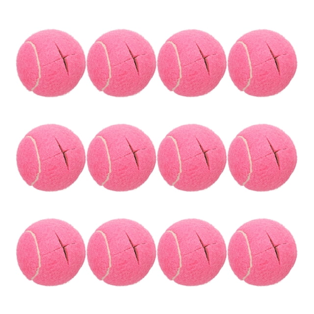 Uxcell 12 Pcs Pelotas de Tenis Precortadas para Andadores, Accesorios Universales de Pelotas de Deslizamiento para Patas de Muebles y Protección del Suelo, Rosa Oscuro