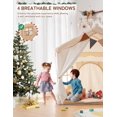 thumbnail image 6 of &nbsp;Kids Play Tent 2 in 1 with Padded Mat and Lights, Large Kids Playhouse with 2 Doors & 4 Windows, Indoor & Outdoor, Christmas Toddler Tent, 51" x35" x 51", 6 of 9