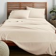 thumbnail image 1 of American Home Collection Ensemble de Draps Simple TG - Microfibre Ultra Douce, Poche Profonde de 15 Pouces - Draps pour Lit de Résidence Universitaire, Infroissables (Ivoire), 1 of 5