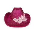 thumbnail image 4 of Women’s Hats Pink Cowgirl Hat for Girls Sequin Hats for Women Glitter Hat Cute Hats Neon Cowboy Hat, 4 of 4